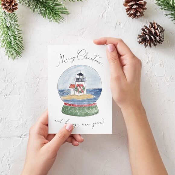 Nantucket Snowglobe Christmas Cards - Picture 2 of 6